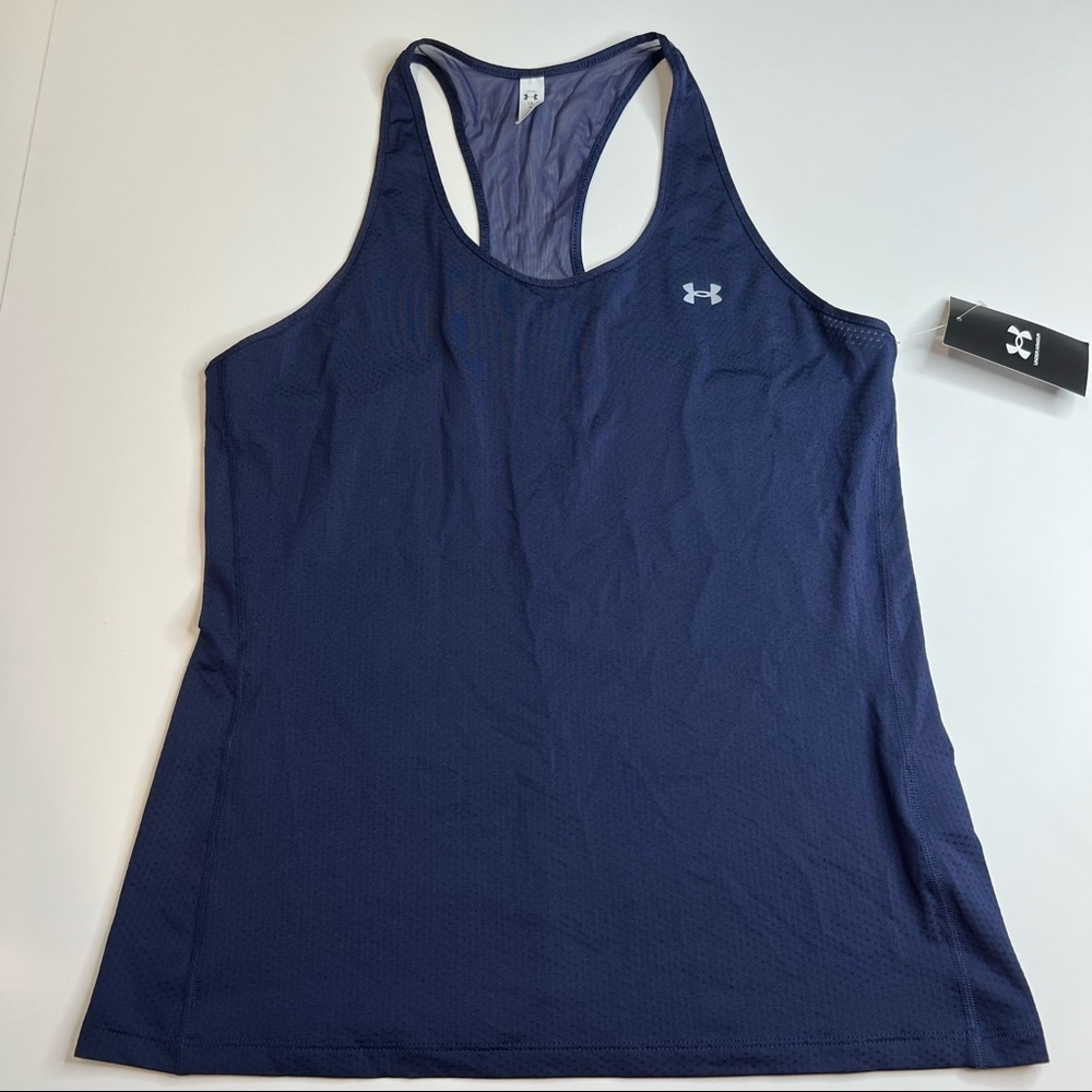 Under Armour Navy Blue Athletic Racerback Tank Top, Multiple Sizes, NWT!! - Picture 3 of 11